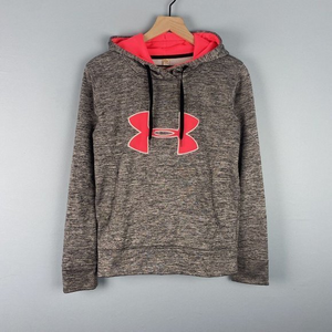 Under Armour‎ Women's Cold Gear Hoodie Size XS Semi-Fitted Gray / Pink Logo